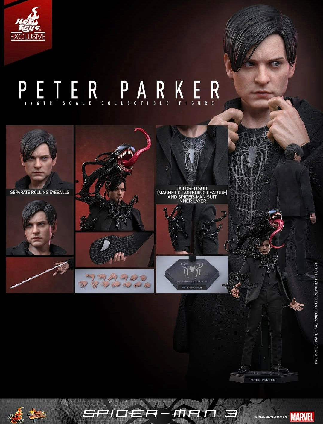 PRE ORDER - Hot Toys EXCLUSIVE - Spiderman 3 - Peter Parker MMS891 -1/6 Scale Collectible Figure