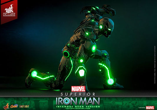 PRE ORDER - Hot Toys EXCLUSIVE - Superior Iron Man (Infamous Neon Version) CMS036D83 -1/6 Scale Collectible Figure