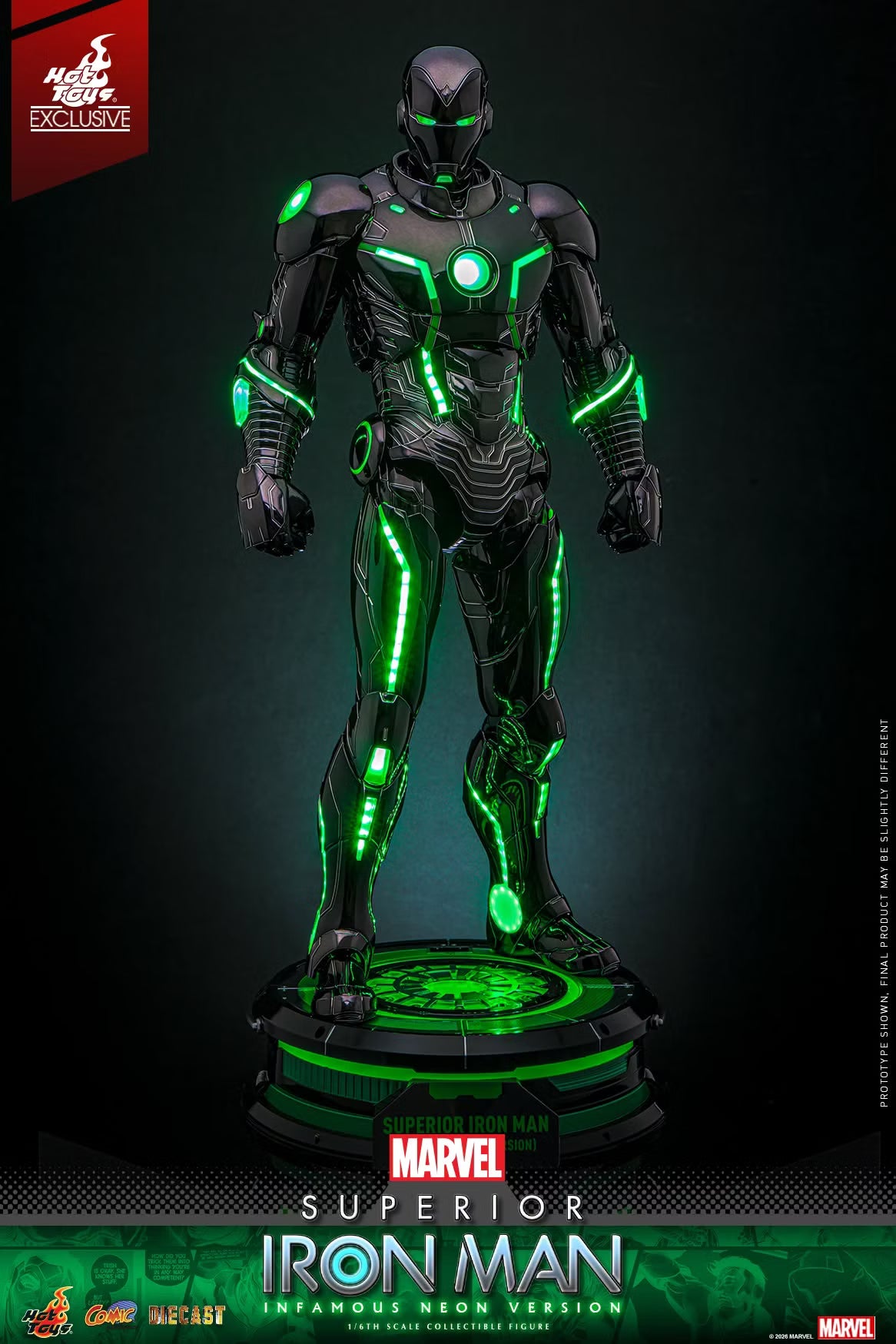 PRE ORDER - Hot Toys EXCLUSIVE - Superior Iron Man (Infamous Neon Version) CMS036D83 -1/6 Scale Collectible Figure
