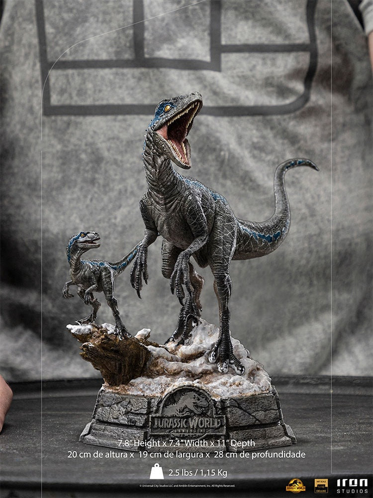 Iron Studio Blue and Beta Deluxe 1/10 Scale Jurassic World Dominion Dinosaur