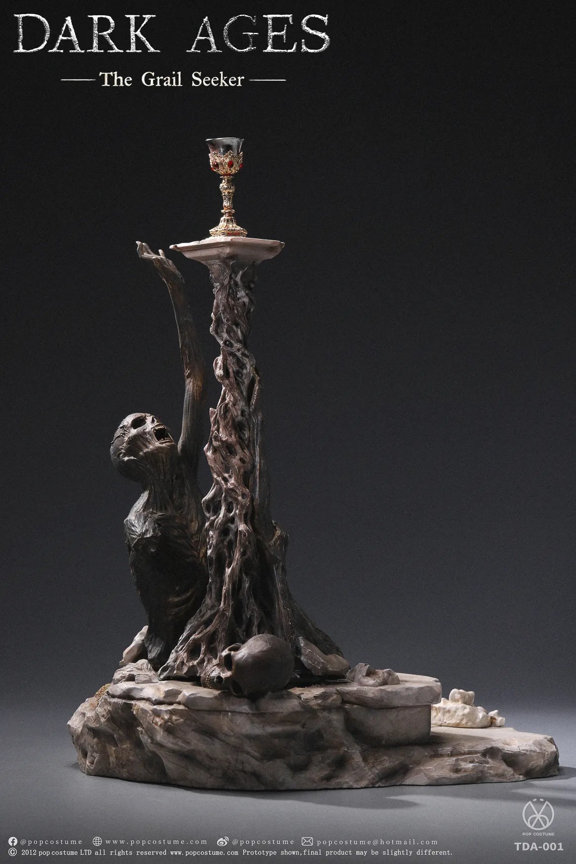 POP COSTUME Dark Ages - Curse of the Grail Dark Knight Galahad 1/6 Handmade Brass Armor