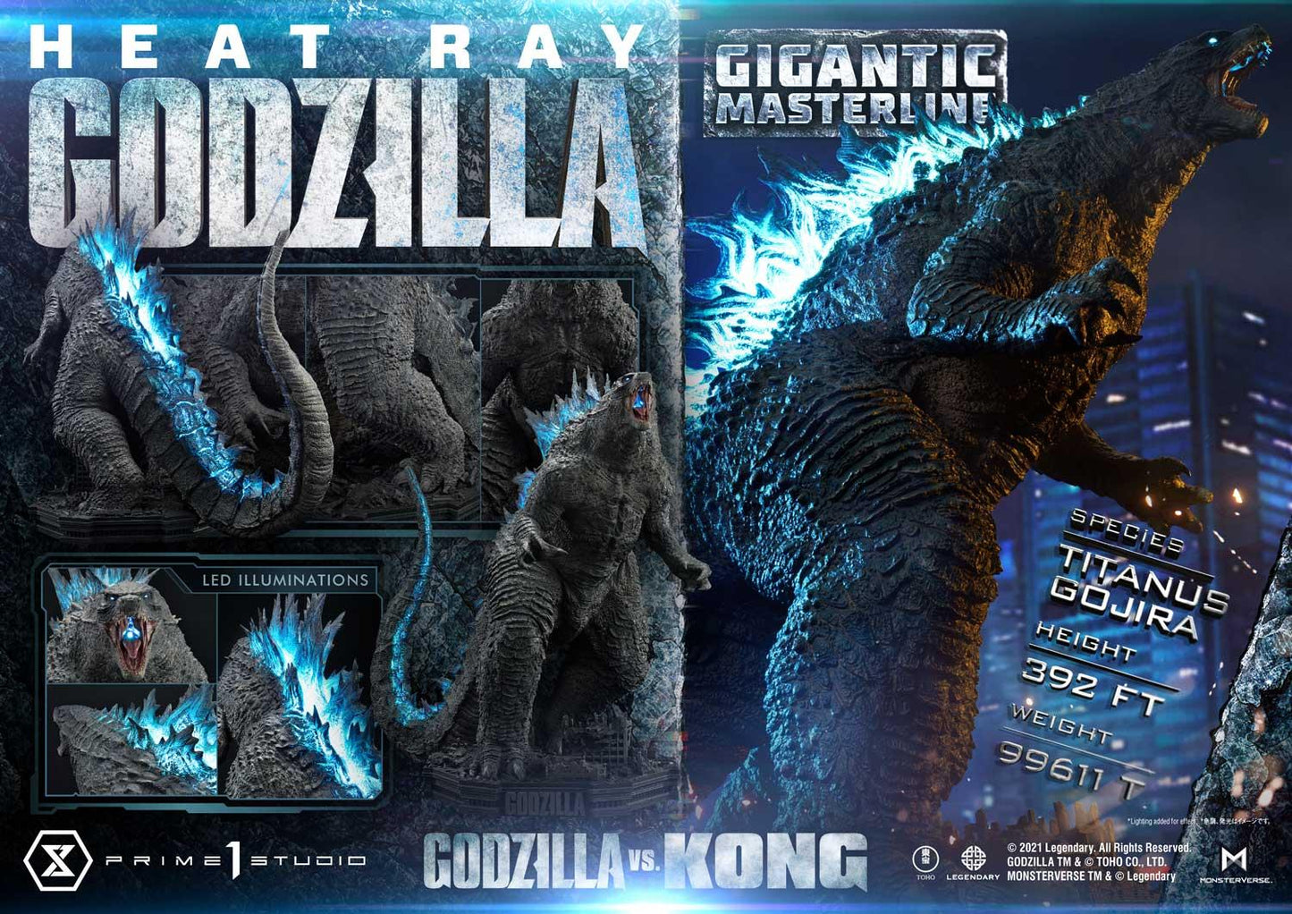 Prime 1 Studio Godzilla vs. Kong Giant Masterline Heat Ray Godzilla Statue GMGVK-02