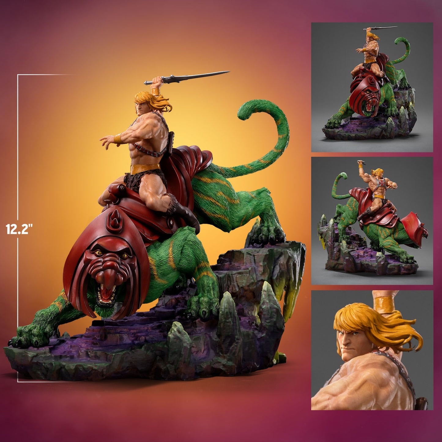 Iron Studio He Man and Battle Cat Deluxe - Masters of the Universe - Art Scale 1/10 Statue