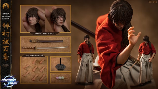 Soosootoys SST046 1/6 Scale Himura Kenshin (Rurouni Kenshin) Ronin Kenshin figure