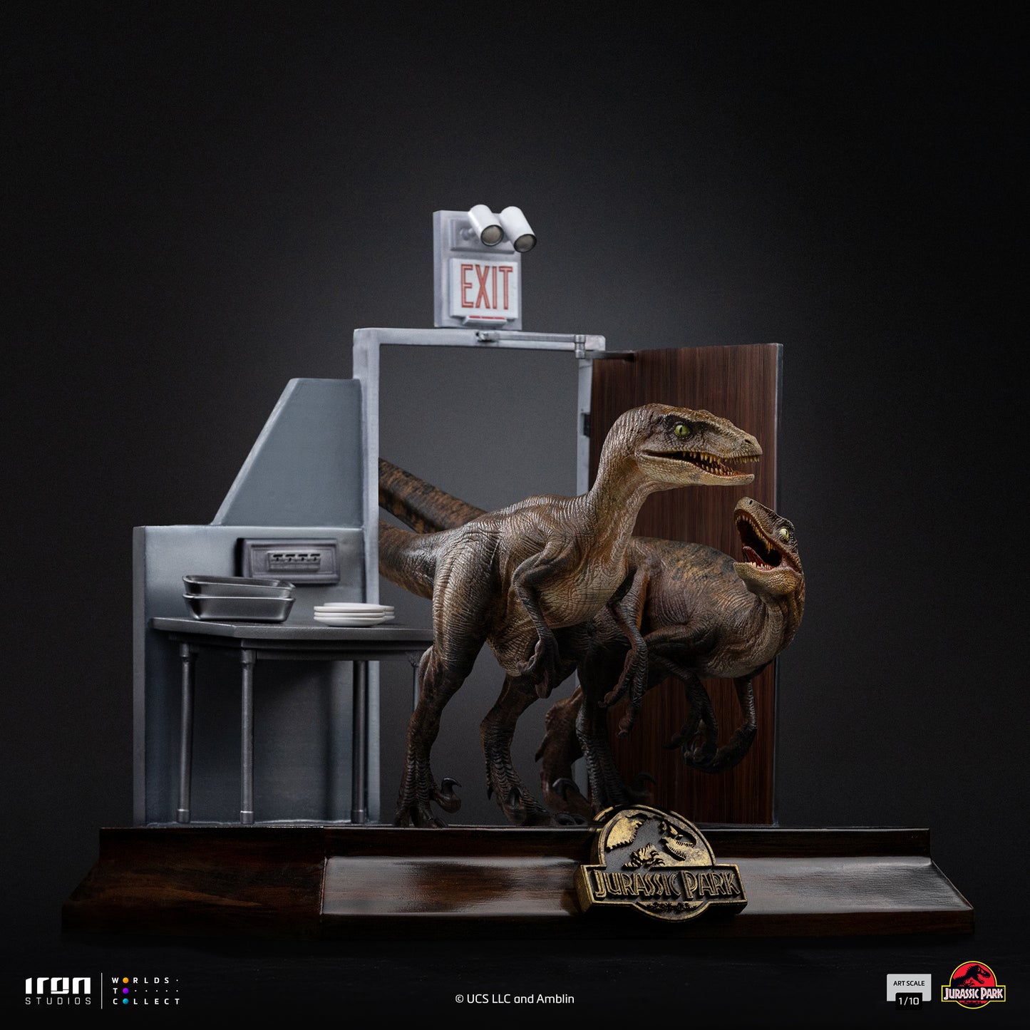 Iron Studio Raptors at the Kitchen's Door - Jurassic Park - Art Scale 1/10 Scale