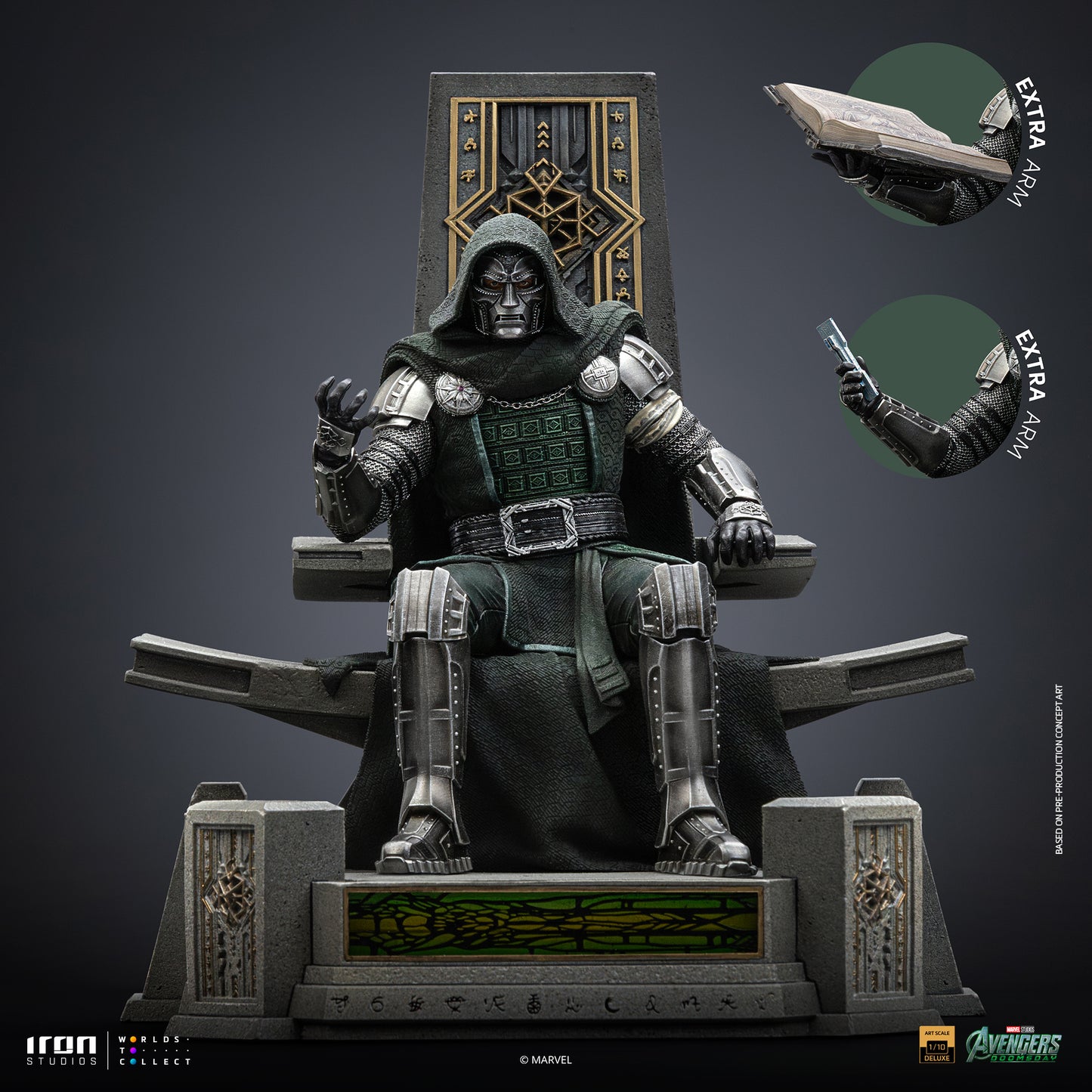 PRE ORDER - Iron Studio Doctor Doom on Throne - Avengers: Doomsday - Art Scale 1/10