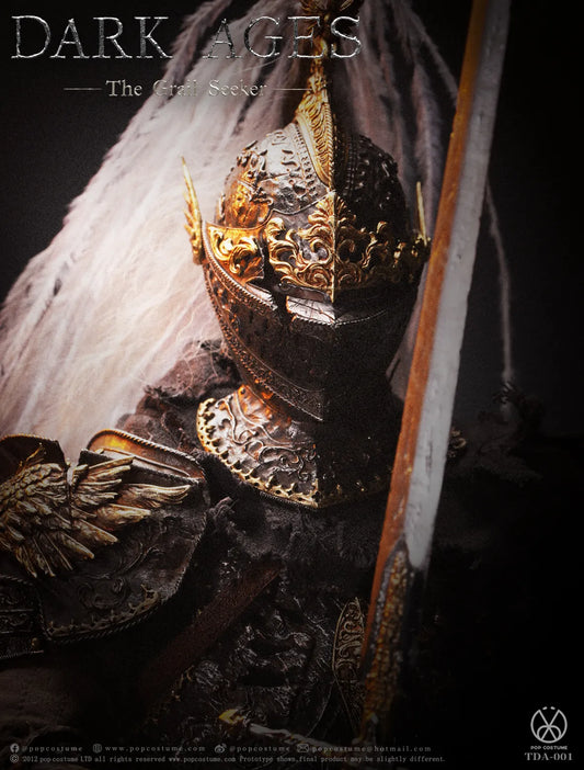 POP COSTUME Dark Ages - Curse of the Grail Dark Knight Galahad 1/6 Handmade Brass Armor