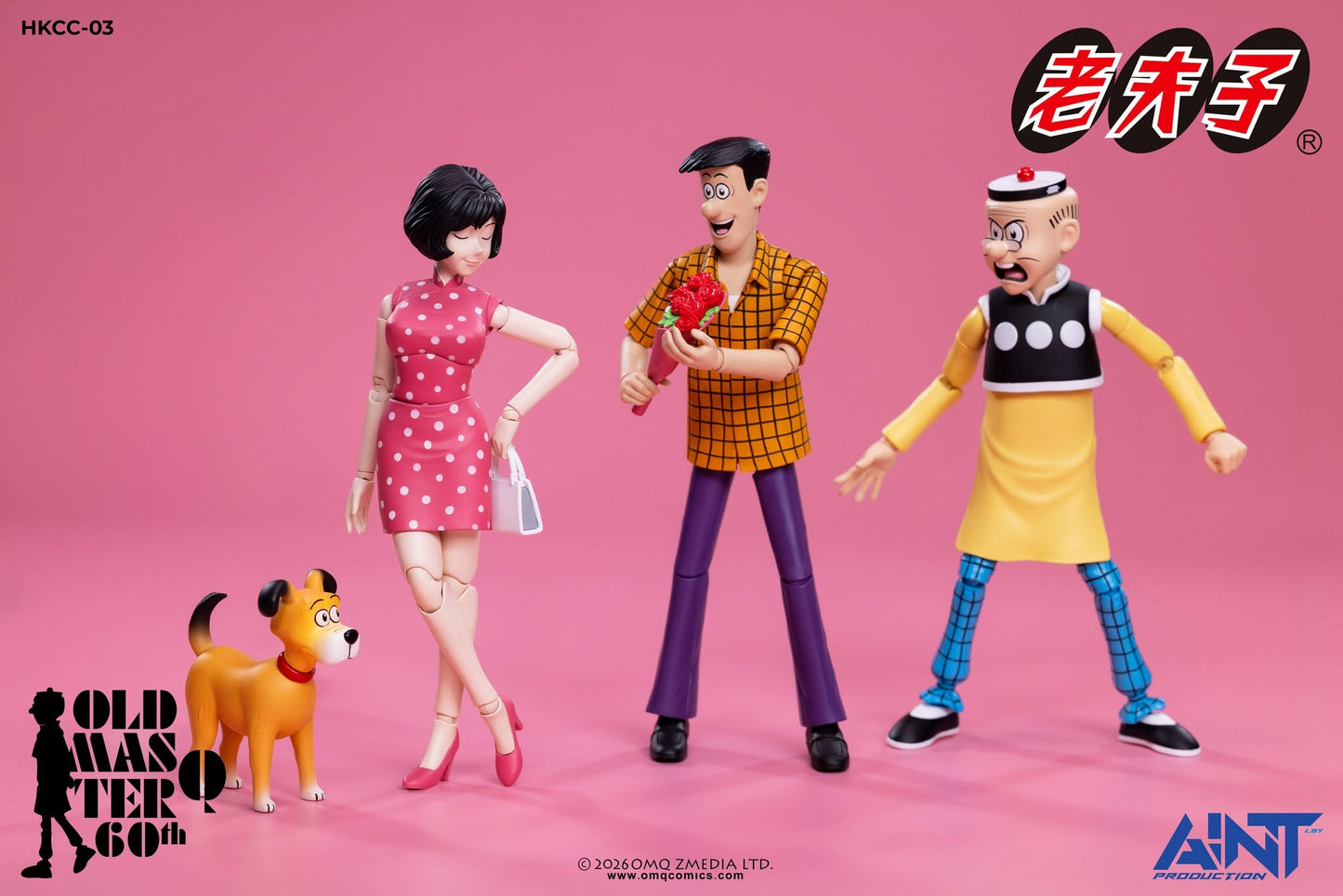PRE ORDER - AINT Production 1/12 Scale HKCC-03  O Master Q Ms Chan and Mr Chin double set 老夫子60週年 HKCC-03 1/12秦先生及陳小姐套裝