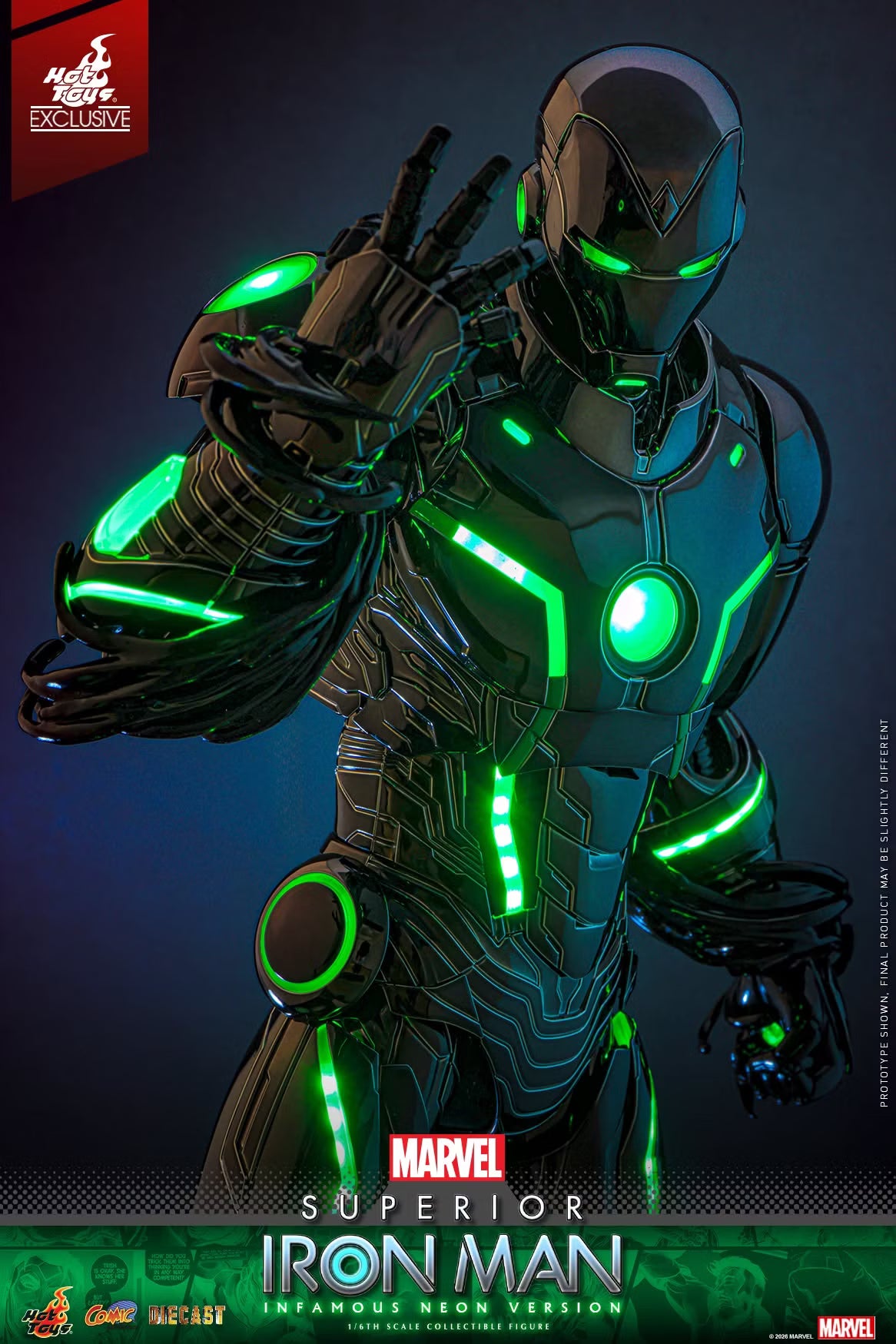 PRE ORDER - Hot Toys EXCLUSIVE - Superior Iron Man (Infamous Neon Version) CMS036D83 -1/6 Scale Collectible Figure