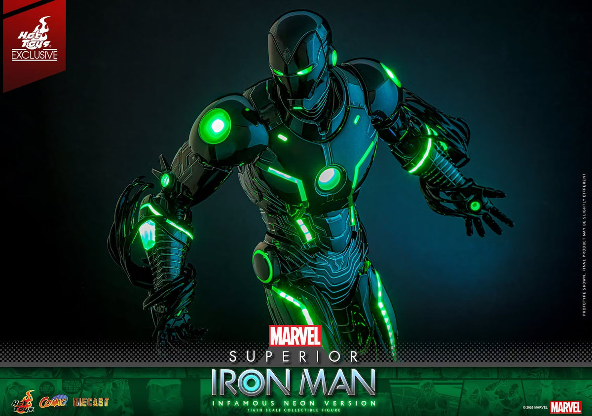 PRE ORDER - Hot Toys EXCLUSIVE - Superior Iron Man (Infamous Neon Version) CMS036D83 -1/6 Scale Collectible Figure