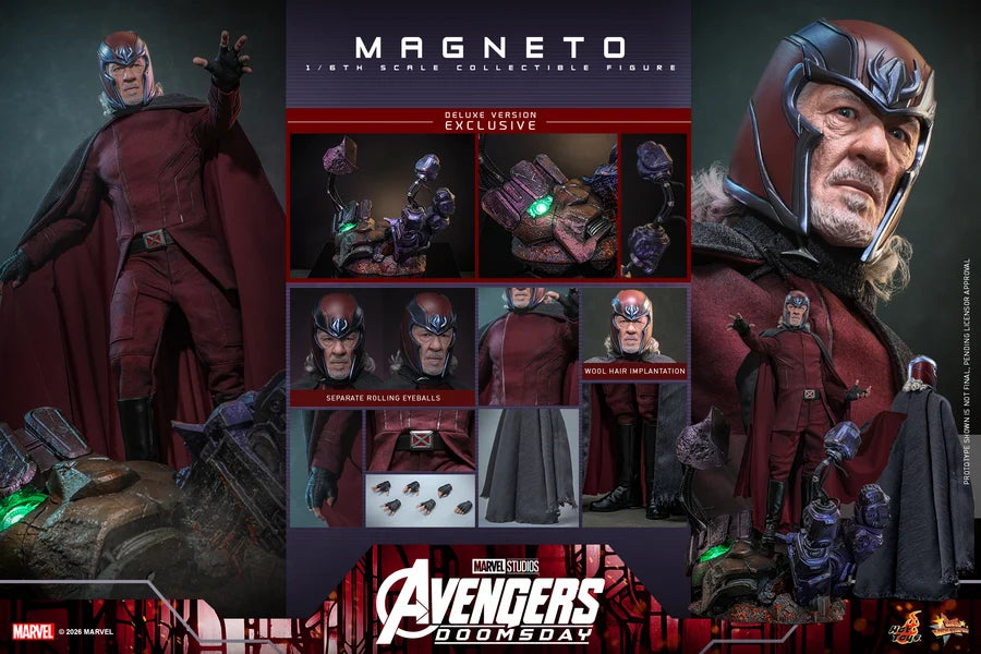 PRE ORDER - Hot Toys MMS913 - Avengers: Doomsday - 1/6 scale Magneto Collectible Figure (Deluxe Version)