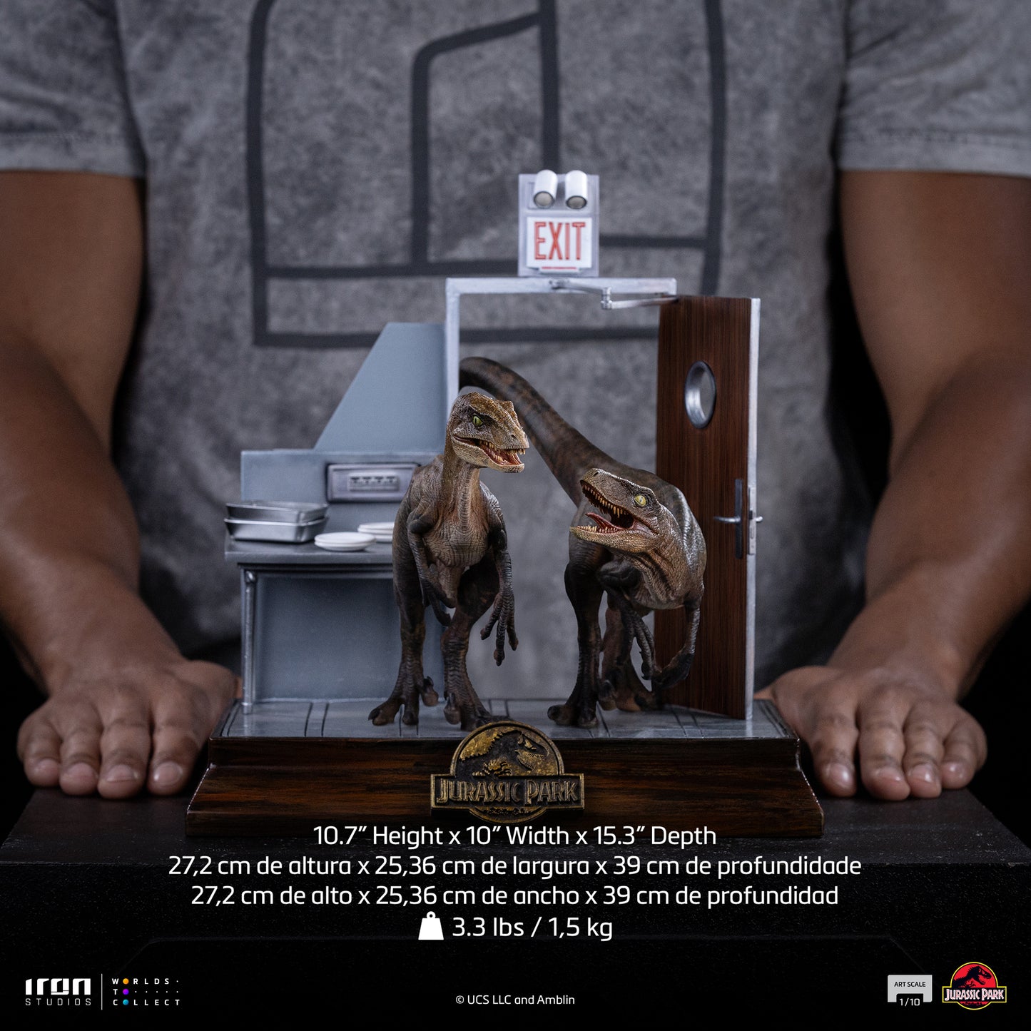 Iron Studio Raptors at the Kitchen's Door - Jurassic Park - Art Scale 1/10 Scale