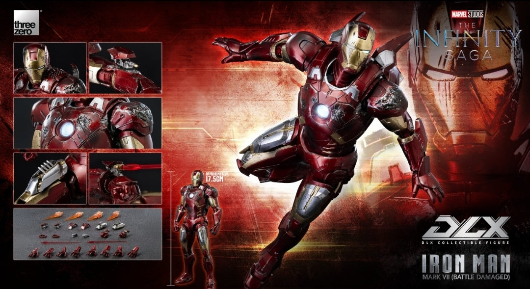 Threezero Dlx Iron Man Mark 7 Battle Damaged
