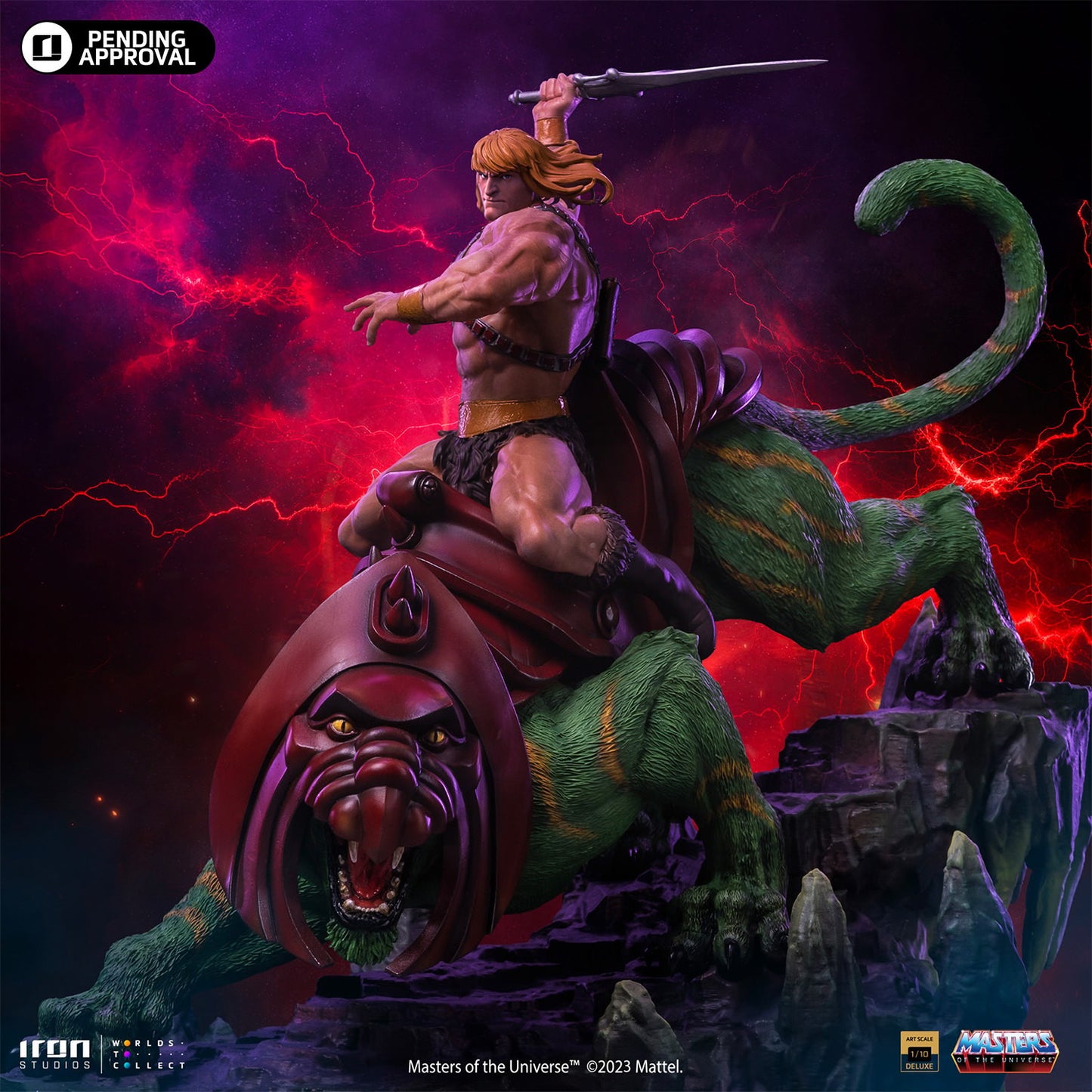 Iron Studio He Man and Battle Cat Deluxe - Masters of the Universe - Art Scale 1/10 Statue