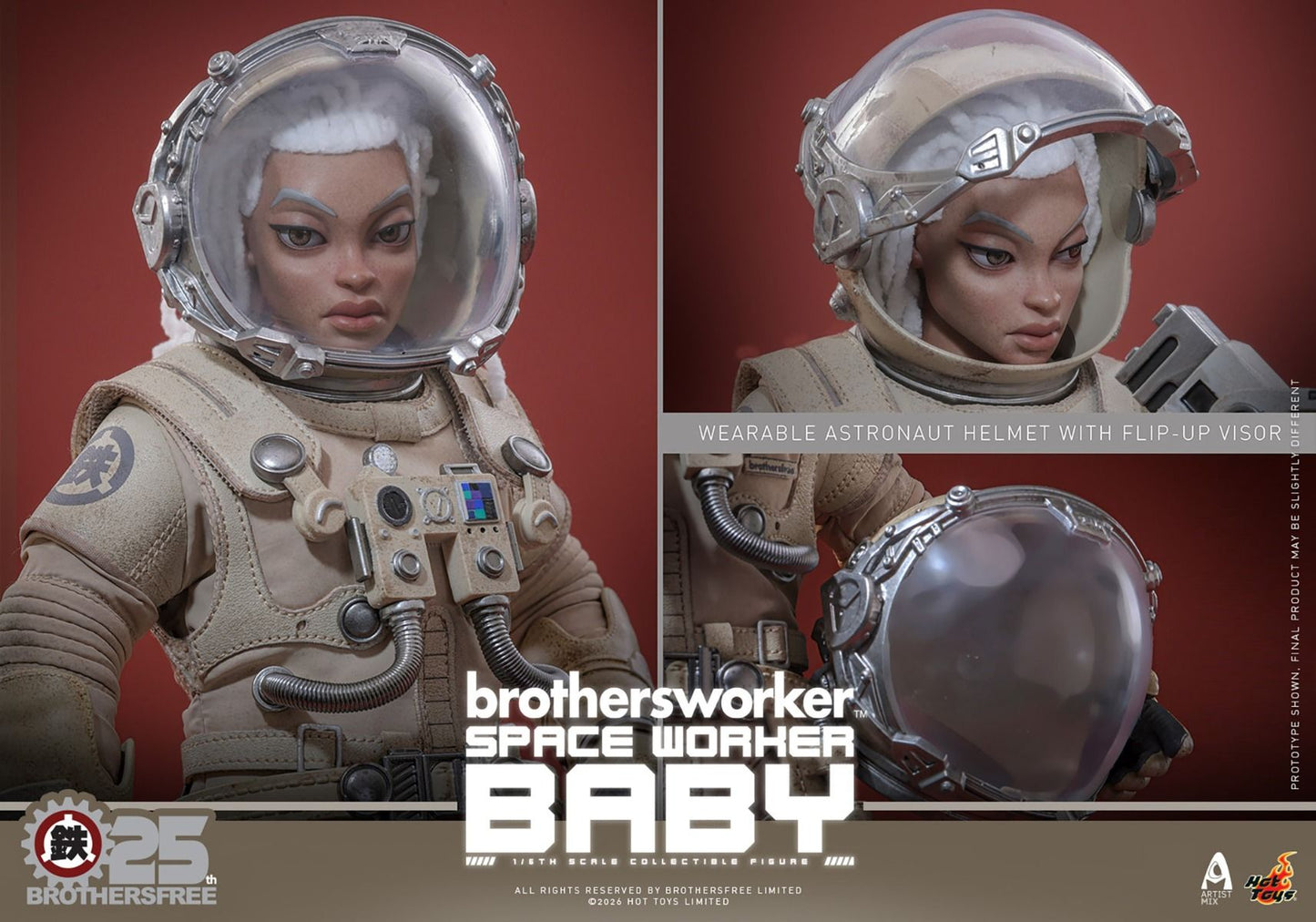 PRE ORDER - Hot Toys Brothersfree Space Worker Baby 25th Silver Galaxy Version