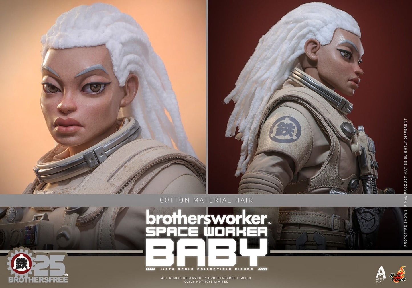 PRE ORDER - Hot Toys Brothersfree Space Worker Baby 25th Silver Galaxy Version