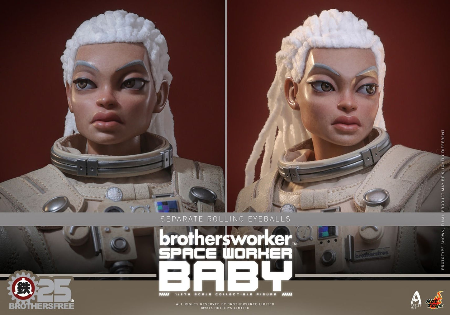 PRE ORDER - Hot Toys Brothersfree Space Worker Baby 25th Silver Galaxy Version