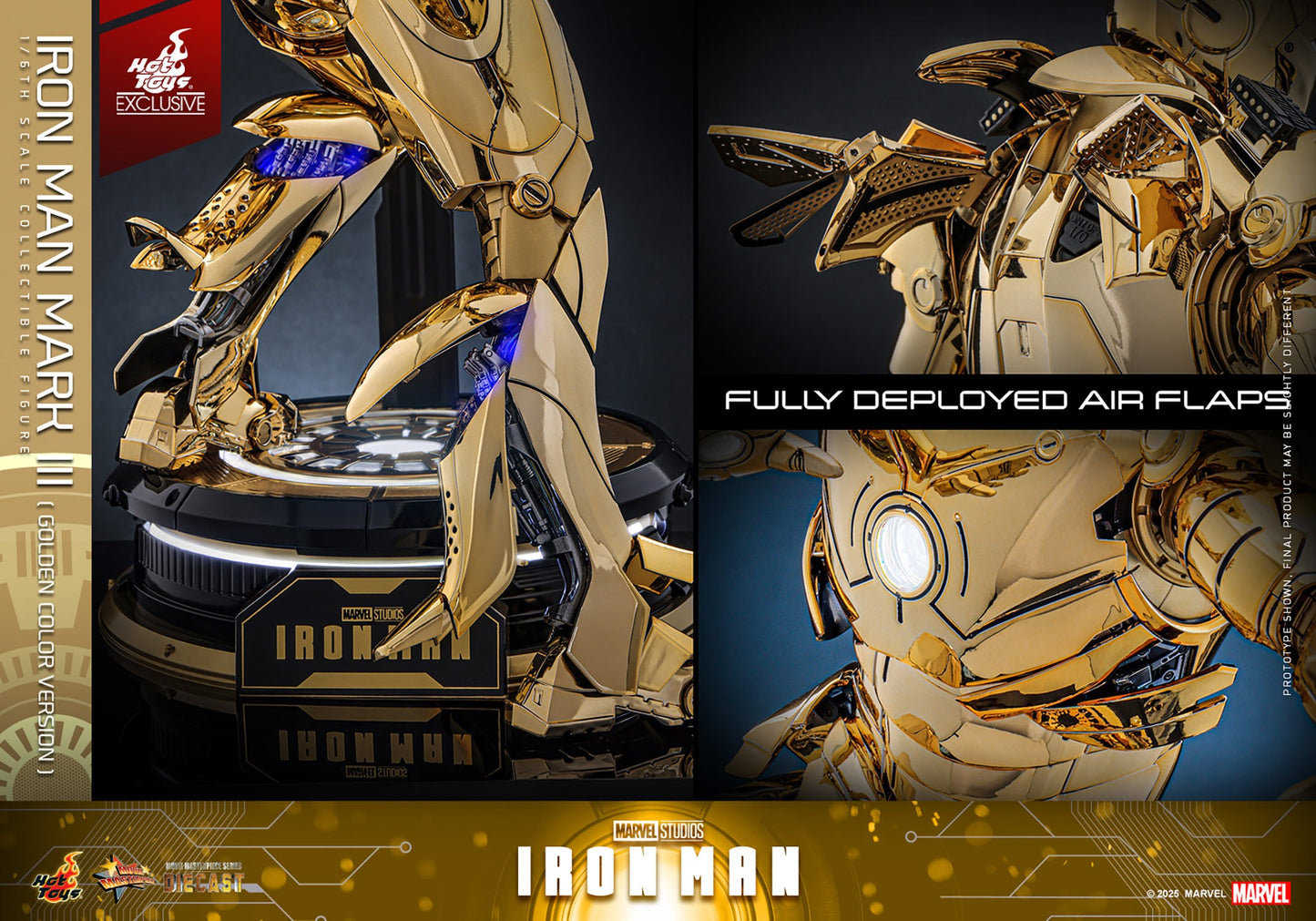 Exclusive ! Hot Toys Iron Man Gold MMS764D69 Golden Color Version