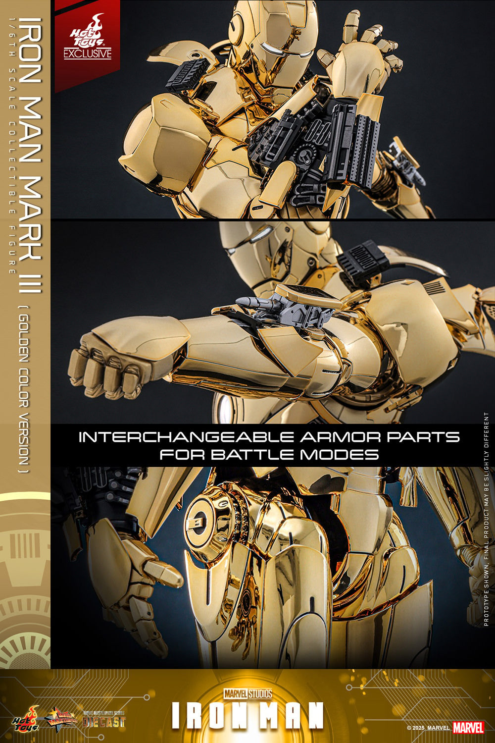 Exclusive ! Hot Toys Iron Man Gold MMS764D69 Golden Color Version