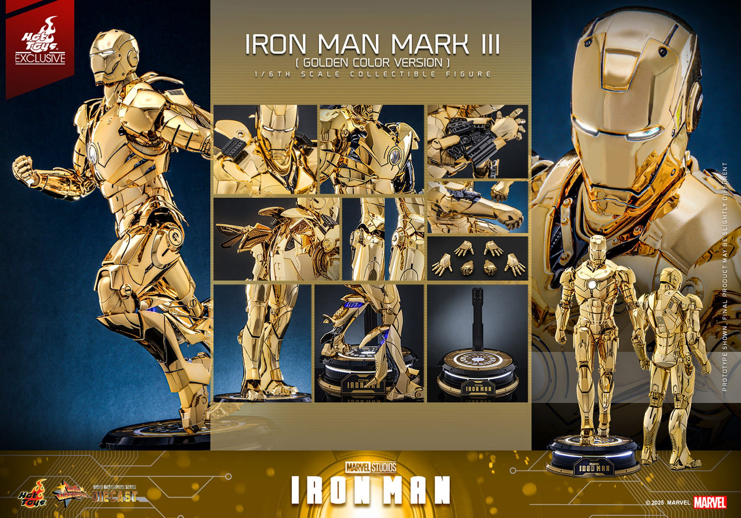 Exclusive ! Hot Toys Iron Man Gold MMS764D69 Golden Color Version