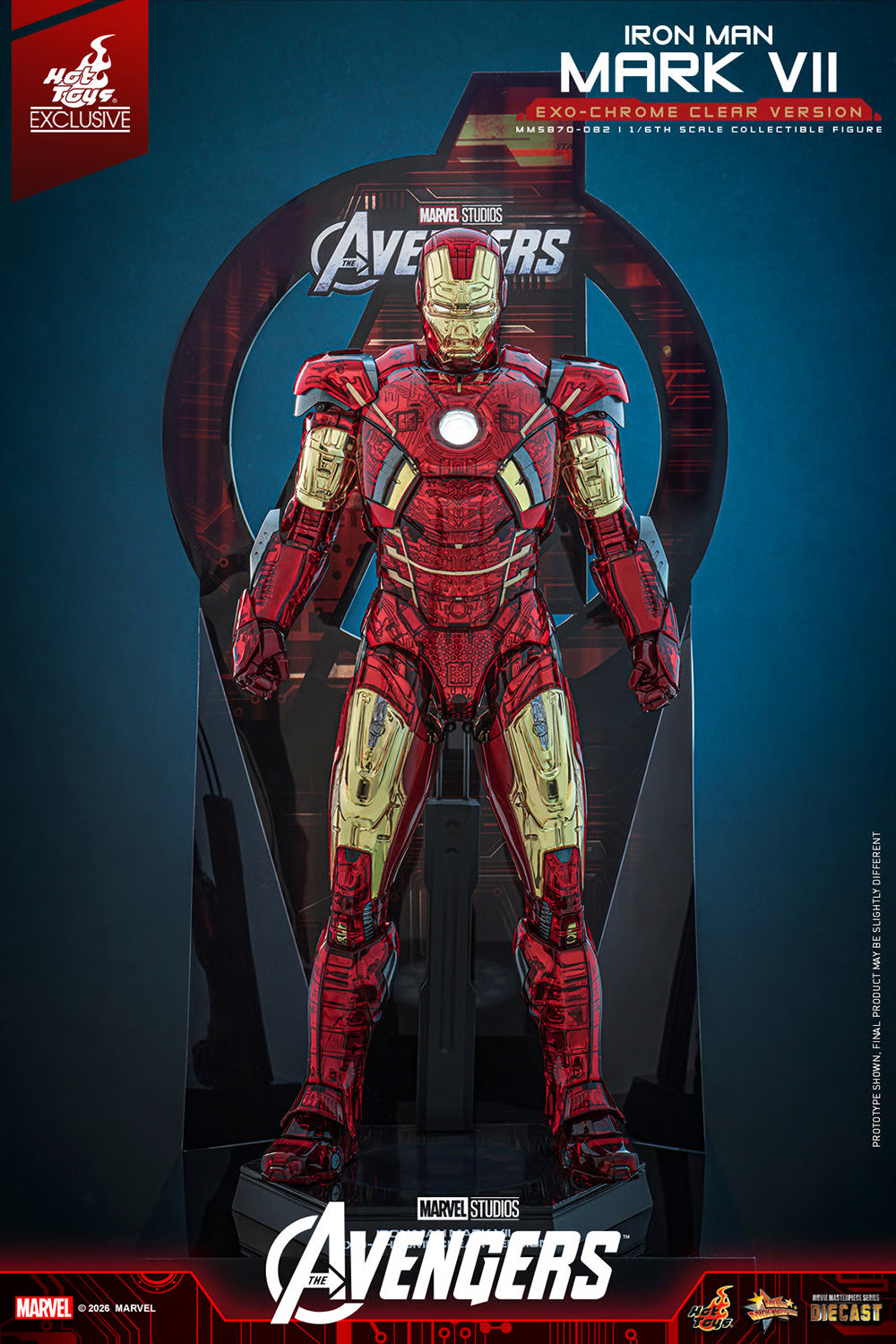 PRE ORDER - Exclusive Hot Toys Iron Man Mark VII (Exo-Chrome Clear Version) MMS870D82 1/6 Scale Collectible Figures