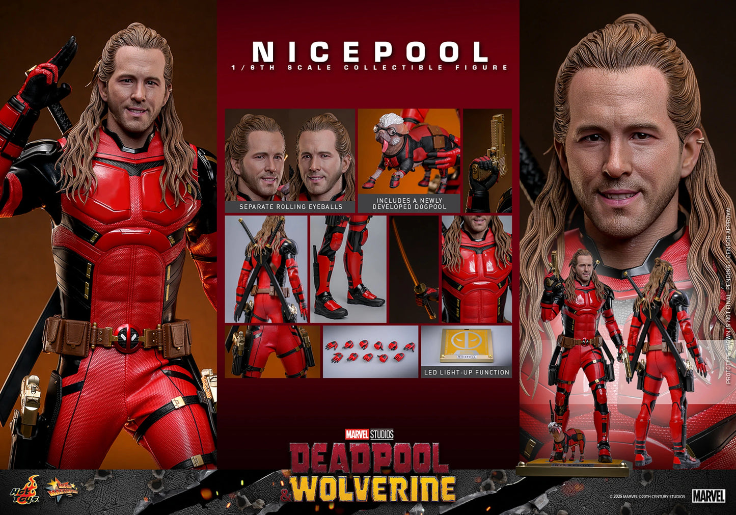 STOCK - Hot Toys MMS788 Deadpool & Wolverine Nicepool 1/6 Scale Collectible Figures