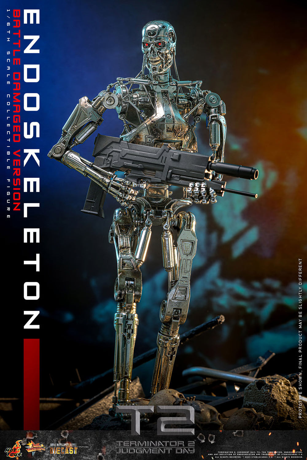 PRE ORDER - Hot Toys Terminator 2: Judgement Day - Endoskeleton (Battle Damaged Version) MMS840D77 1/6 Scale Collectible Figiures