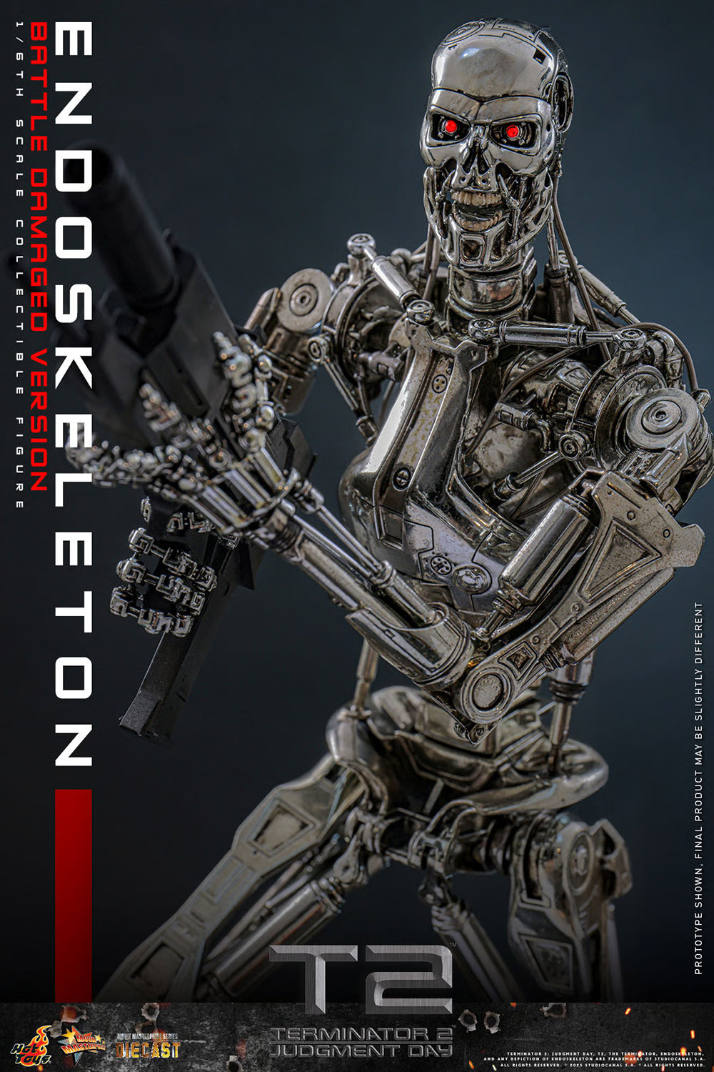 PRE ORDER - Hot Toys Terminator 2: Judgement Day - Endoskeleton (Battle Damaged Version) MMS840D77 1/6 Scale Collectible Figiures