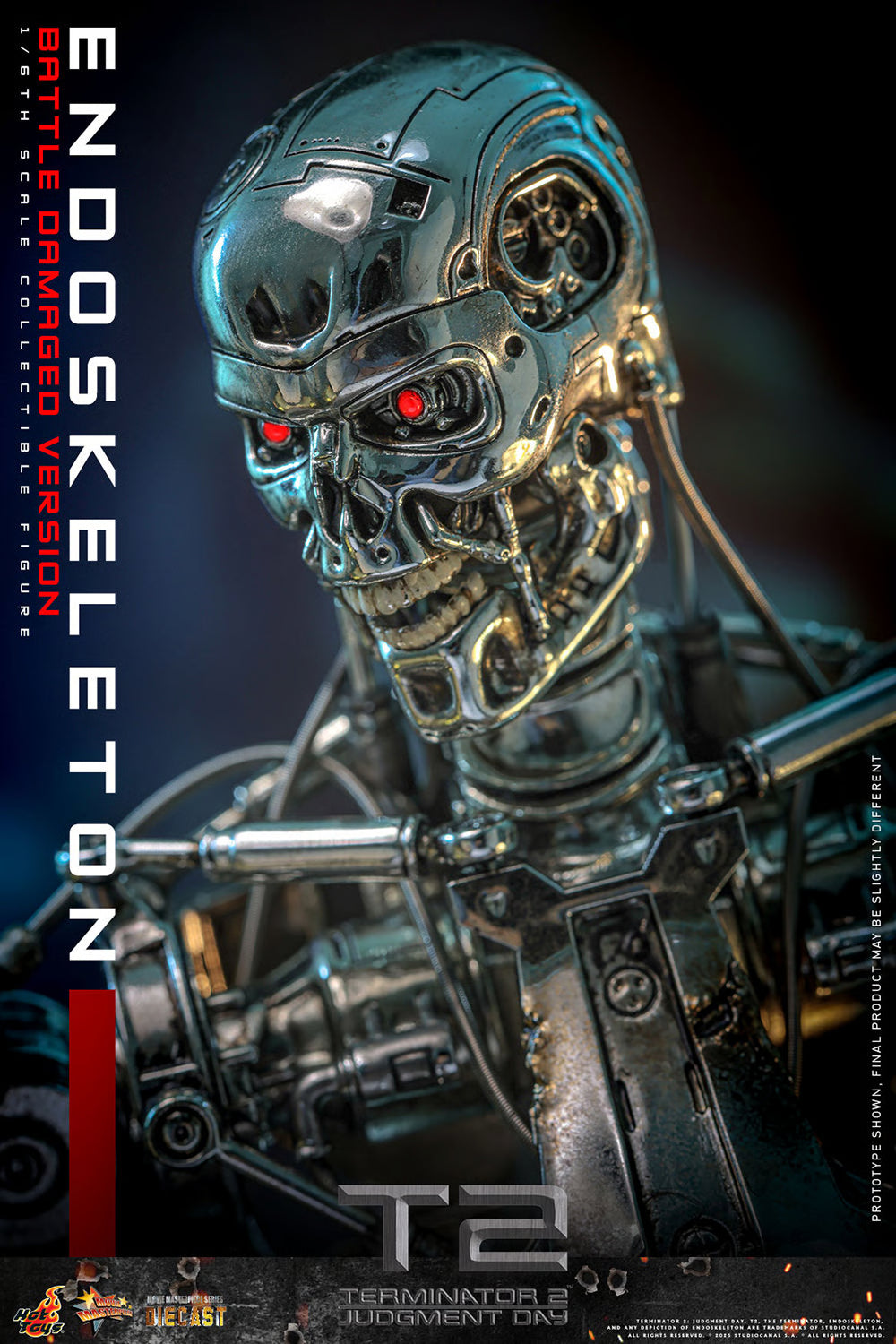 PRE ORDER - Hot Toys Terminator 2: Judgement Day - Endoskeleton (Battle Damaged Version) MMS840D77 1/6 Scale Collectible Figiures