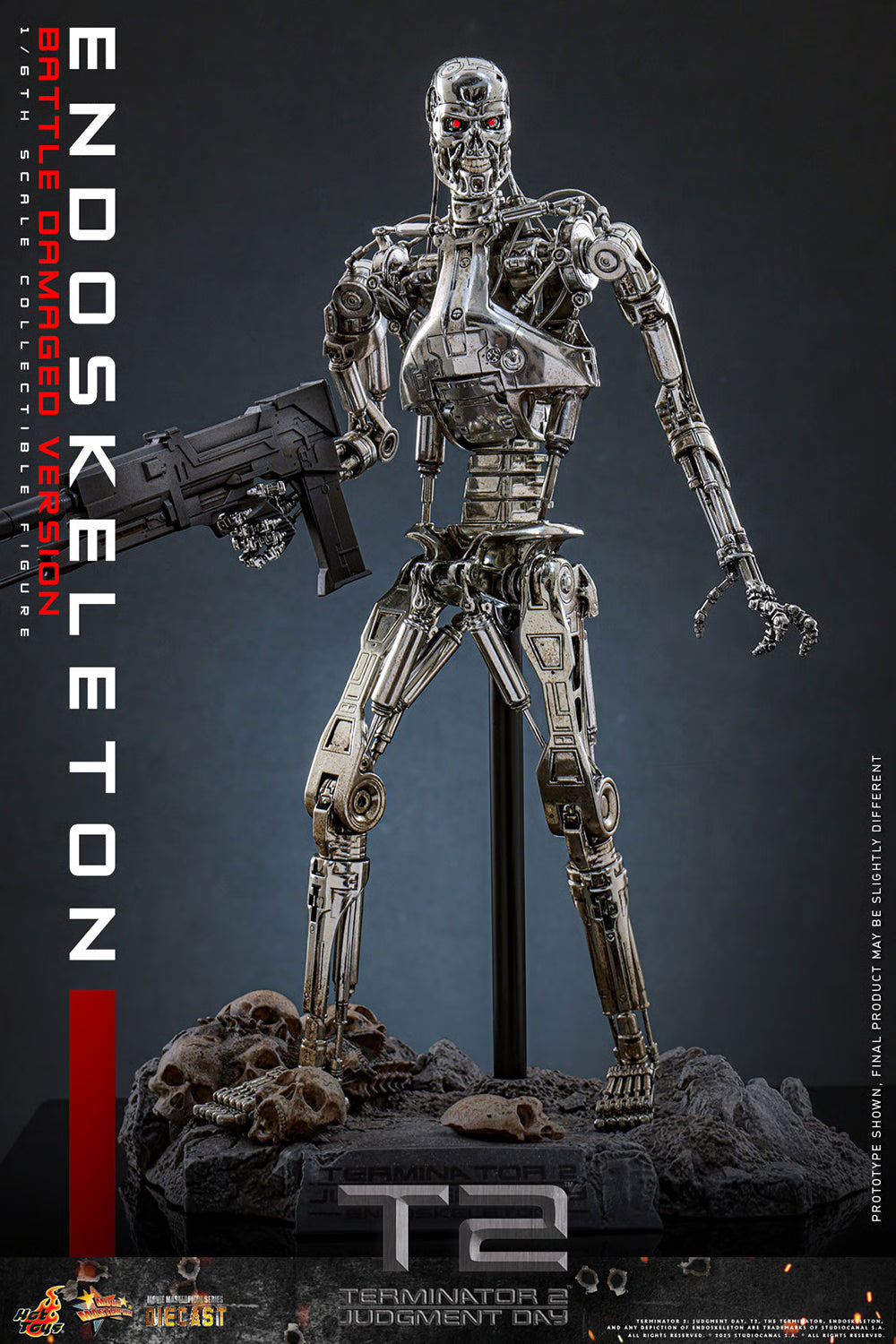 PRE ORDER - Hot Toys Terminator 2: Judgement Day - Endoskeleton (Battle Damaged Version) MMS840D77 1/6 Scale Collectible Figiures