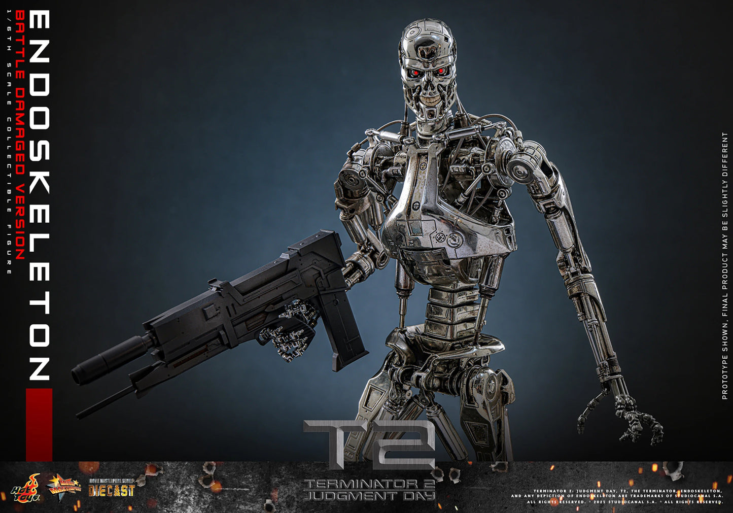 PRE ORDER - Hot Toys Terminator 2: Judgement Day - Endoskeleton (Battle Damaged Version) MMS840D77 1/6 Scale Collectible Figiures