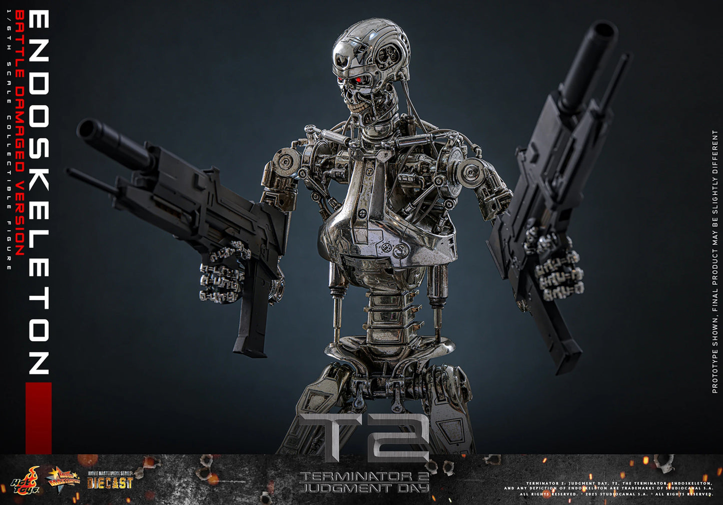 PRE ORDER - Hot Toys Terminator 2: Judgement Day - Endoskeleton (Battle Damaged Version) MMS840D77 1/6 Scale Collectible Figiures