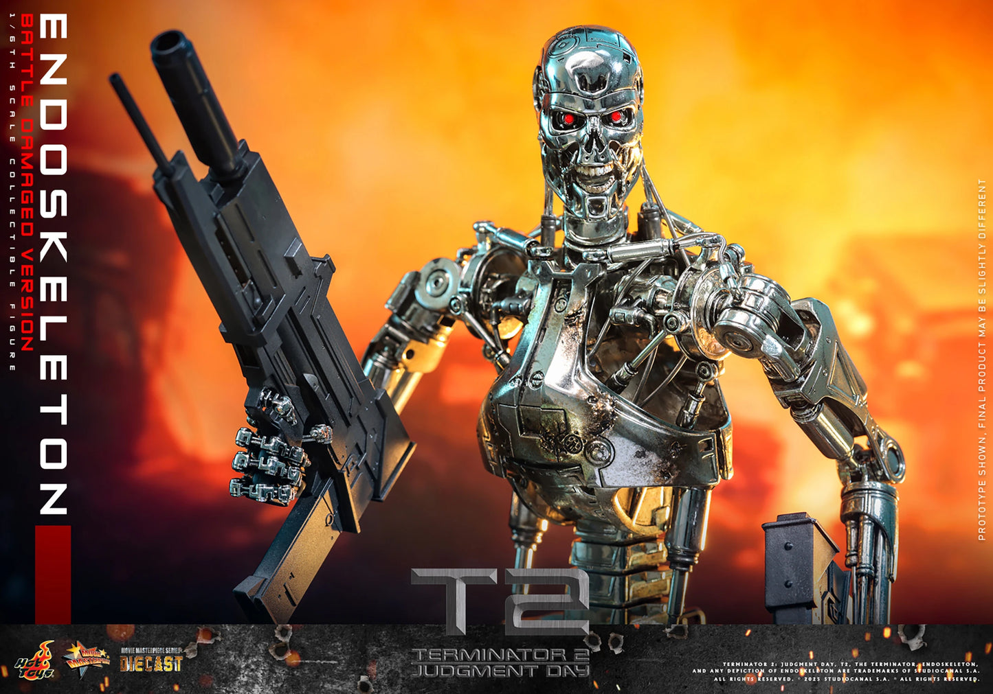 PRE ORDER - Hot Toys Terminator 2: Judgement Day - Endoskeleton (Battle Damaged Version) MMS840D77 1/6 Scale Collectible Figiures