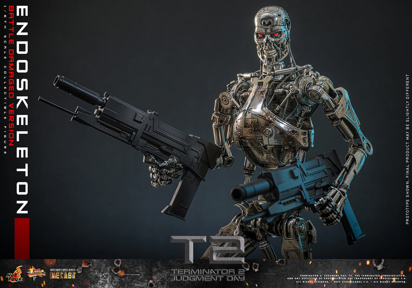 PRE ORDER - Hot Toys Terminator 2: Judgement Day - Endoskeleton (Battle Damaged Version) MMS840D77 1/6 Scale Collectible Figiures