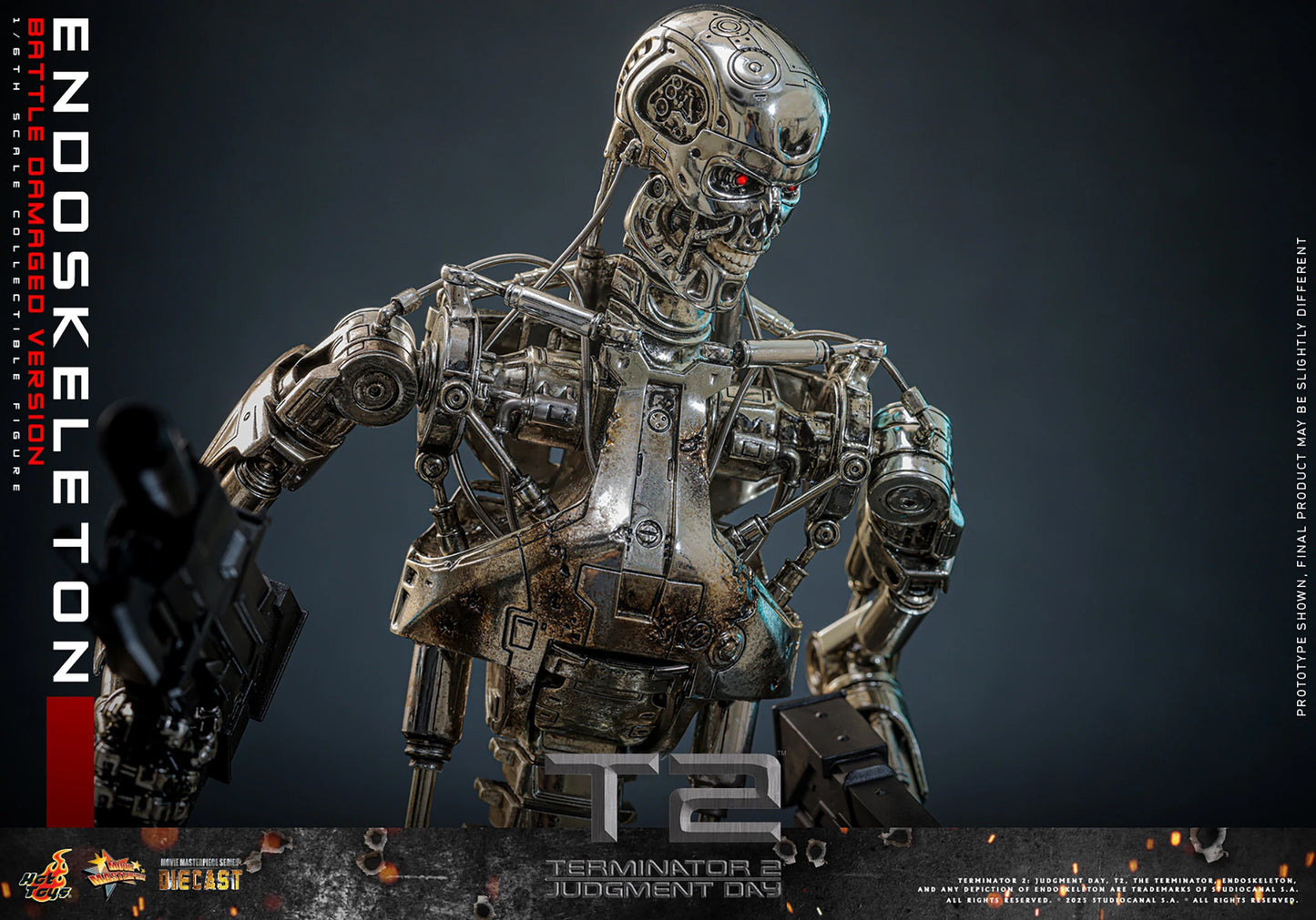 PRE ORDER - Hot Toys Terminator 2: Judgement Day - Endoskeleton (Battle Damaged Version) MMS840D77 1/6 Scale Collectible Figiures