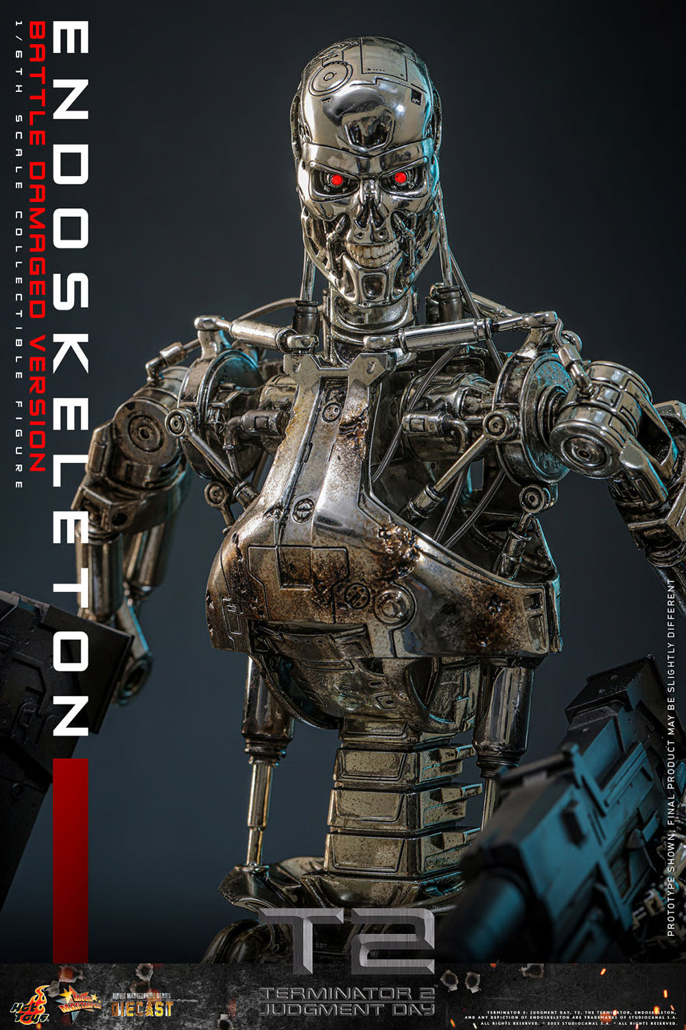 PRE ORDER - Hot Toys Terminator 2: Judgement Day - Endoskeleton (Battle Damaged Version) MMS840D77 1/6 Scale Collectible Figiures