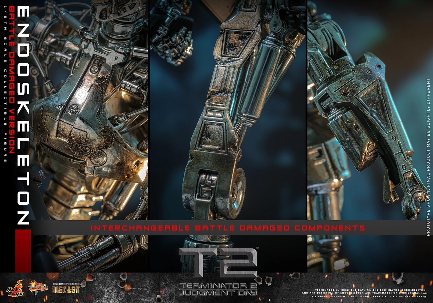 PRE ORDER - Hot Toys Terminator 2: Judgement Day - Endoskeleton (Battle Damaged Version) MMS840D77 1/6 Scale Collectible Figiures
