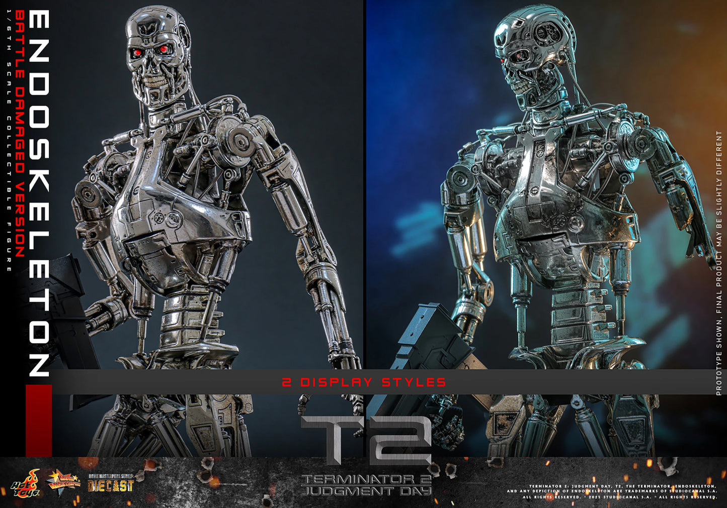 PRE ORDER - Hot Toys Terminator 2: Judgement Day - Endoskeleton (Battle Damaged Version) MMS840D77 1/6 Scale Collectible Figiures
