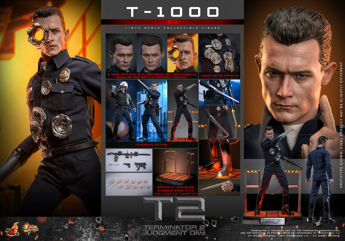 Hot Toys - MMS774 T2 1/6 Scale Collectible Figure - T-1000 (2.0)