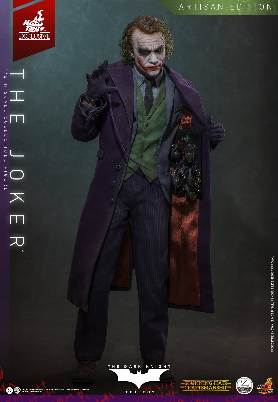 PRE ORDER - Hot Toys QS028AE The Dark Knight - 1/4 scale The Joker (2.0) (Artisan Edition